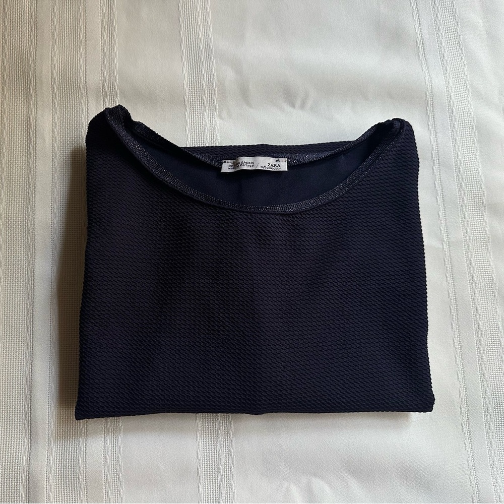 Zara W/B collection dark purpple Women's Blouse - Picture 3 of 13